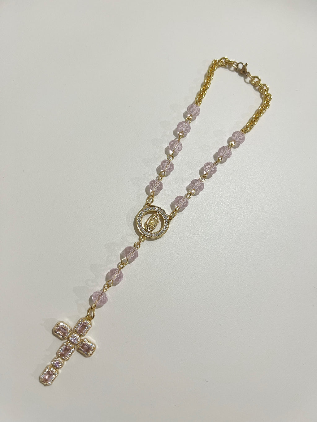 Marian Car Rosary + Keychain set