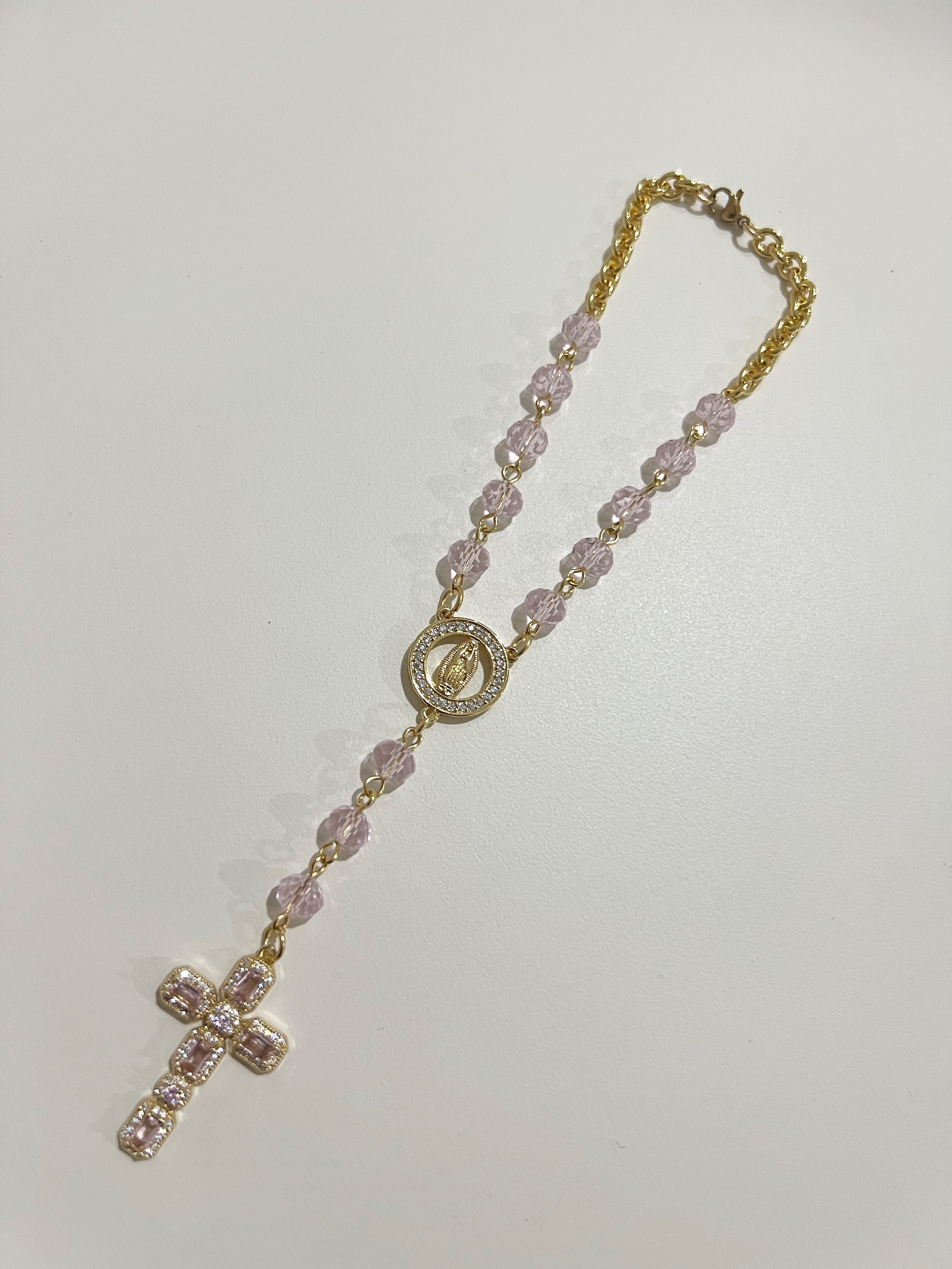 Marian Car Rosary + Keychain set