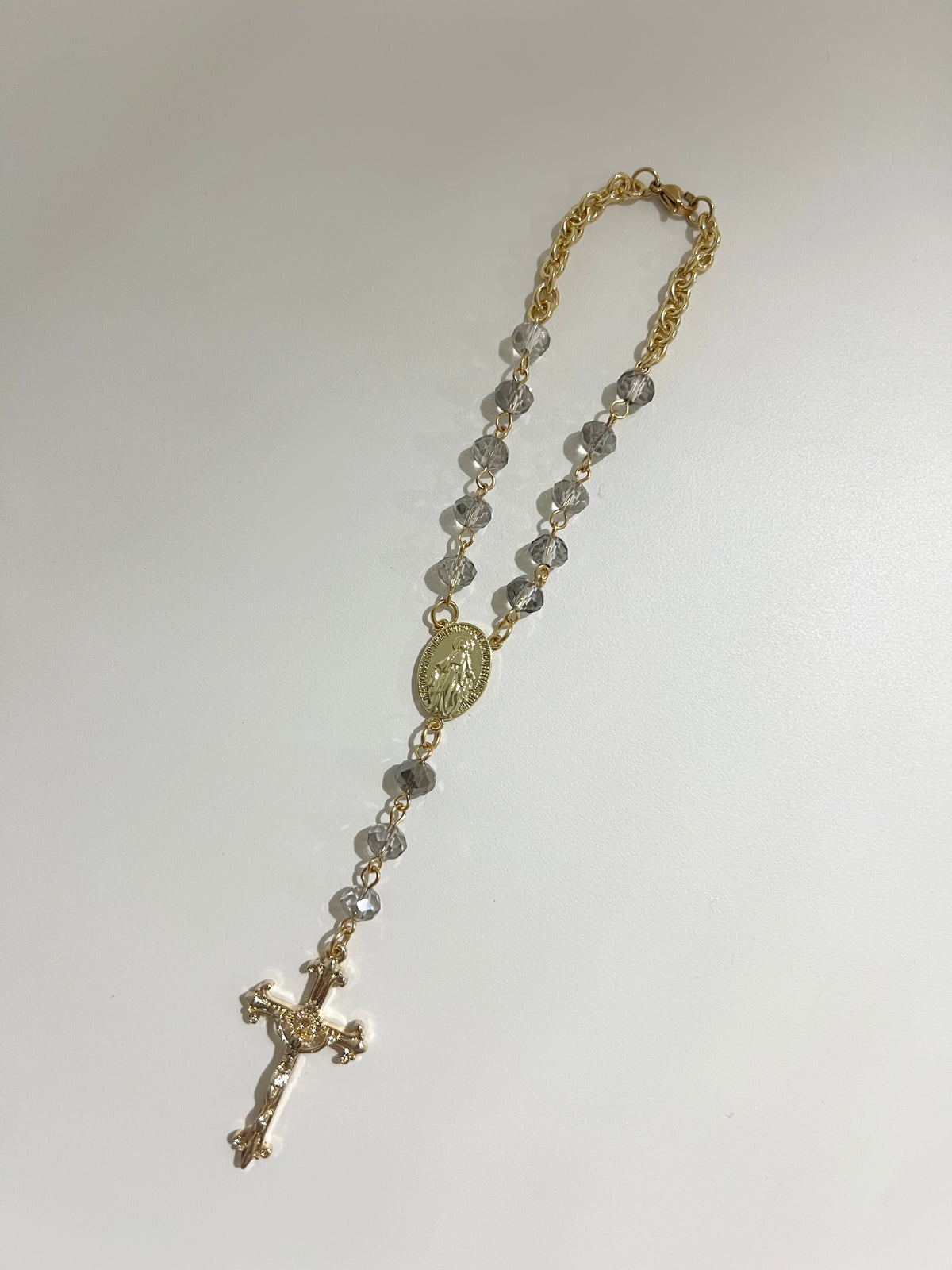 Silver Crystal Guardian Car Rosary