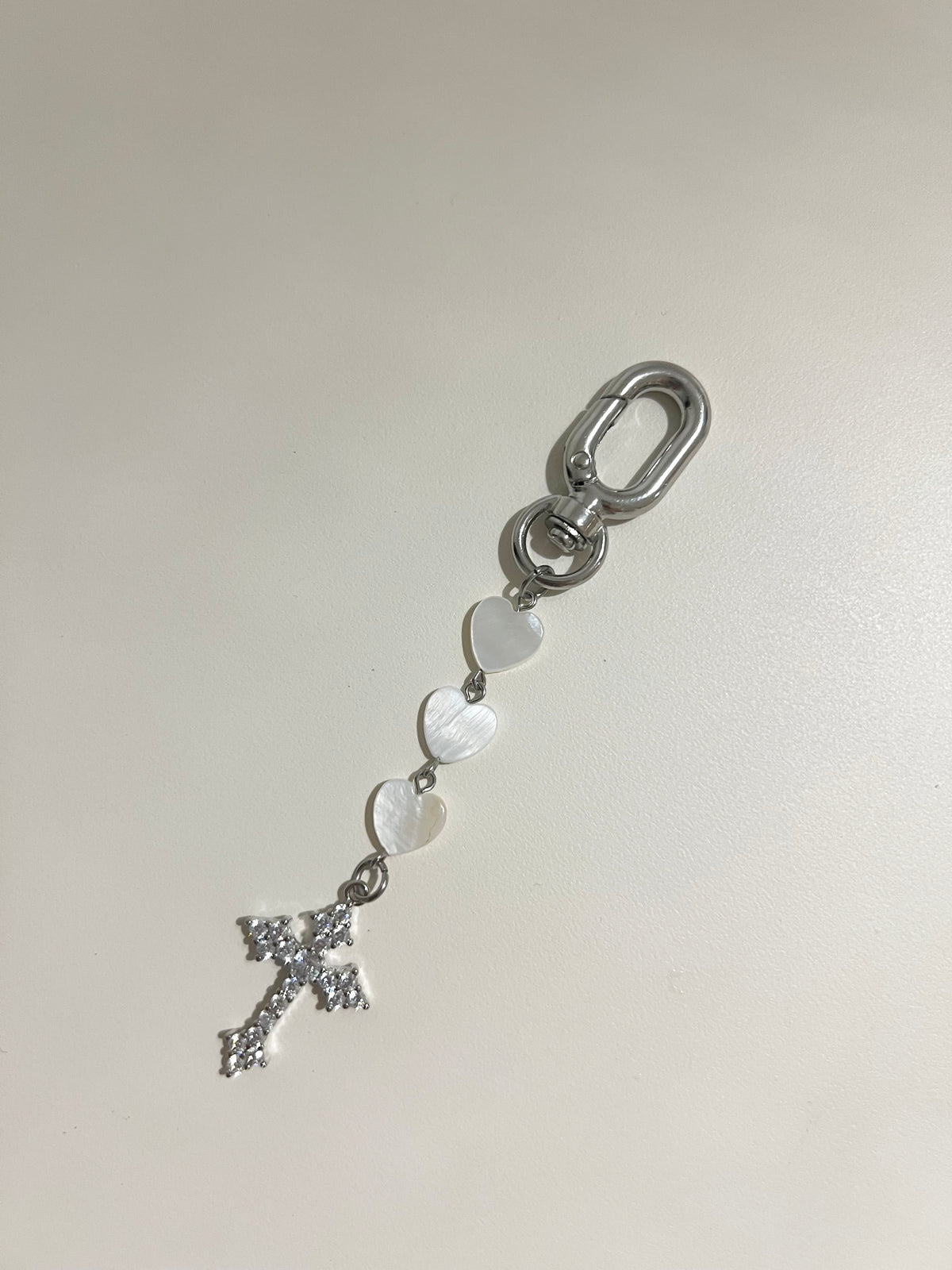 Silver Sacred Hearts Keychain