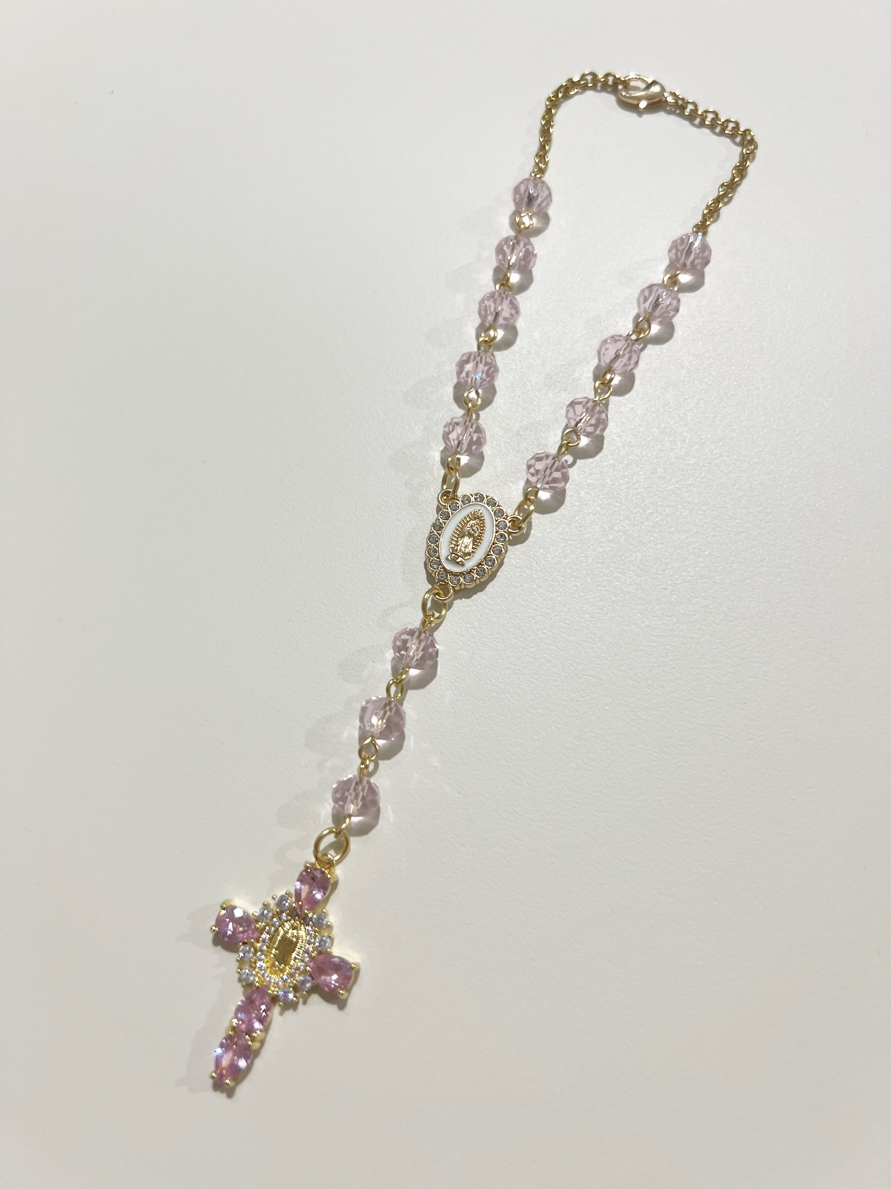 002 pink car rosary