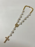Frosted Ivory Car Rosary