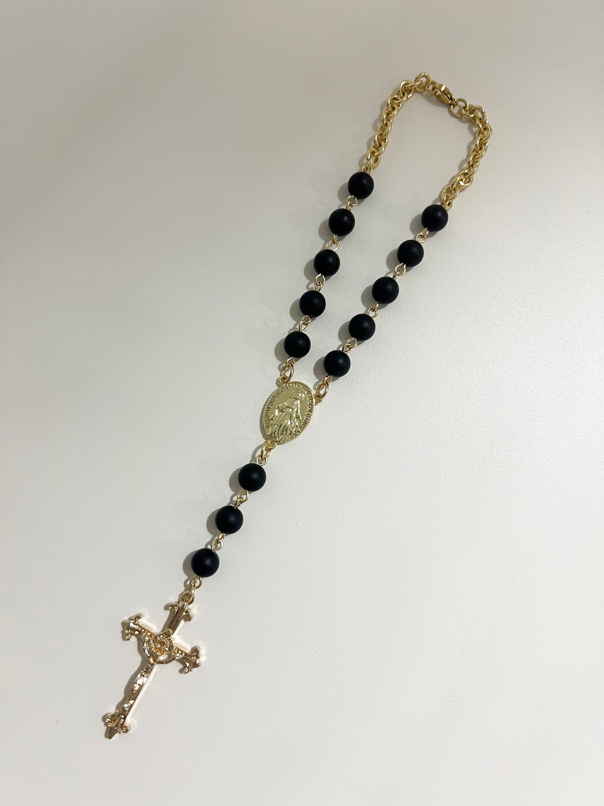 Onyx Madonna Car Rosary