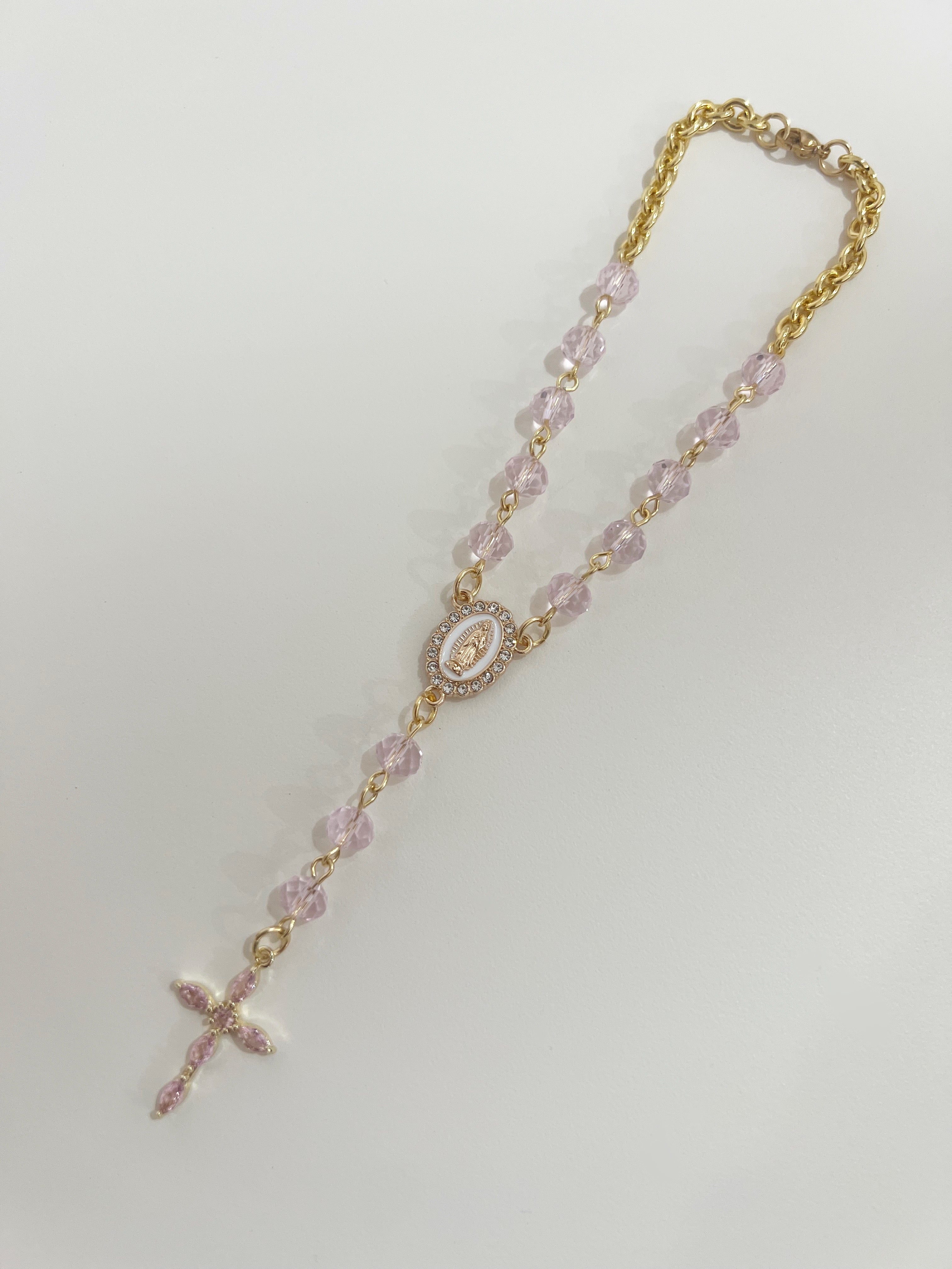 Blush Grace Car Rosary