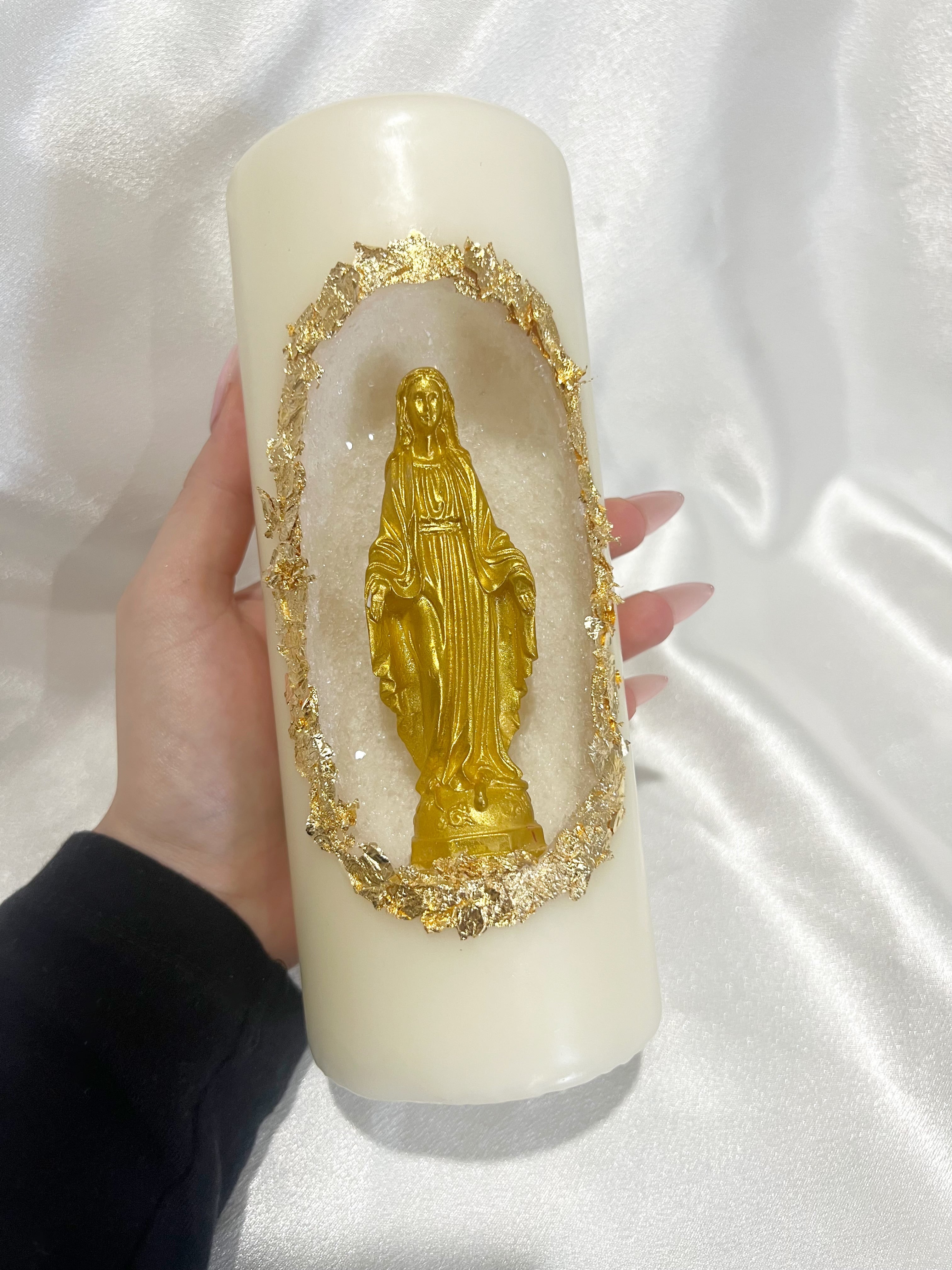 Mother Mary Cave Candle