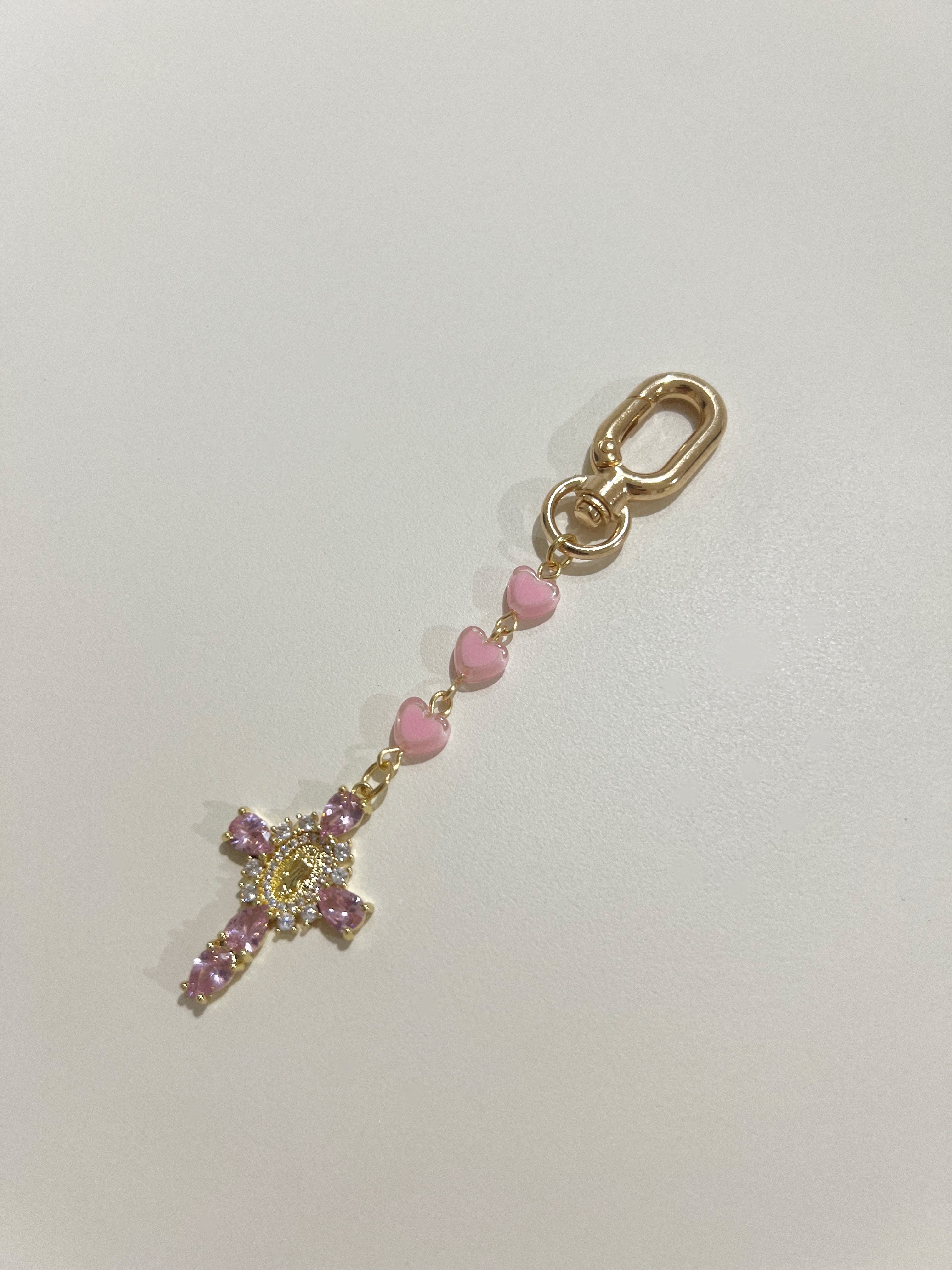 Pink Heart Trinity Keychain