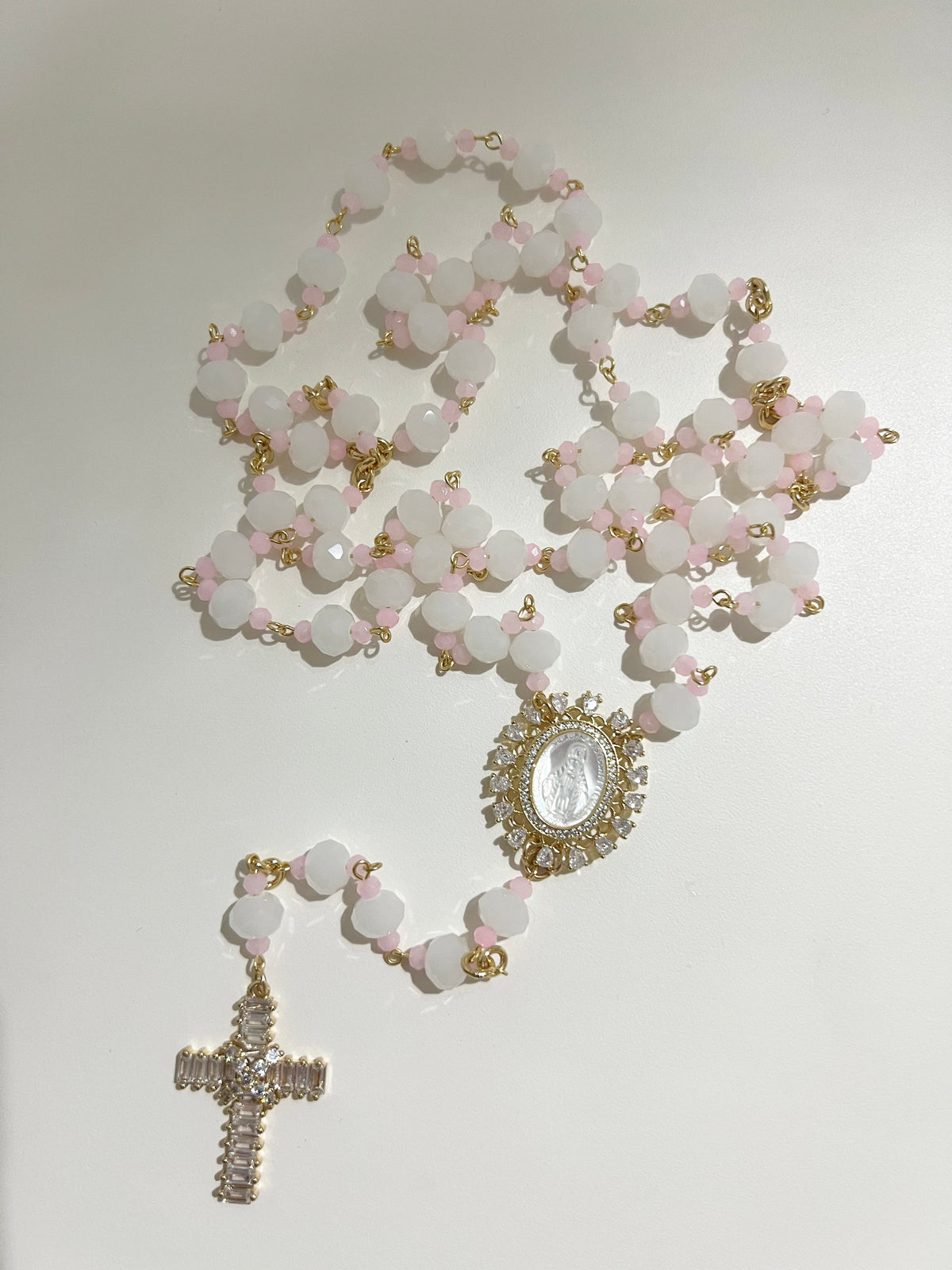 Blushing Madonna Full Rosary