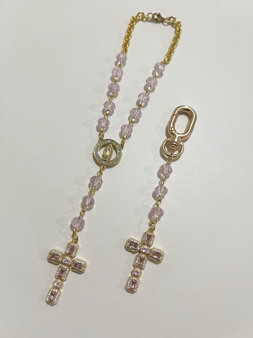 Marian Car Rosary + Keychain set