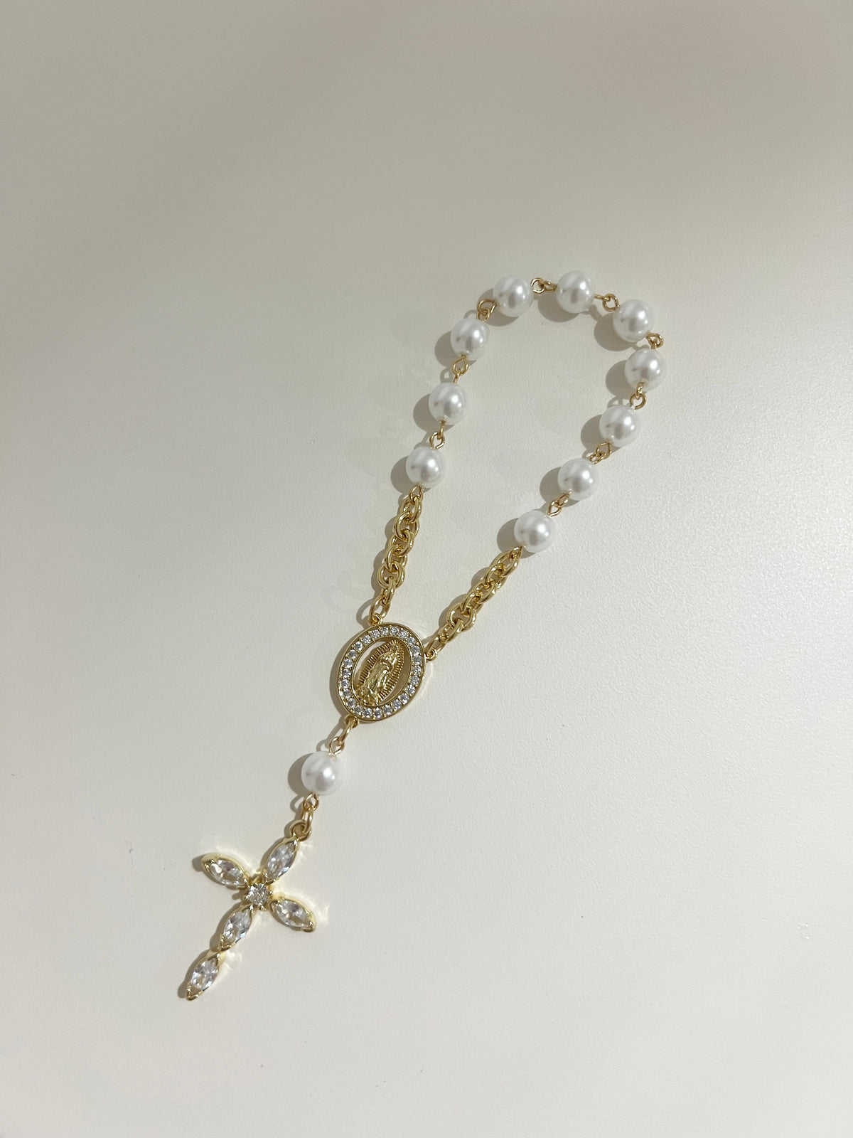 Golden Pearl Mini Rosary
